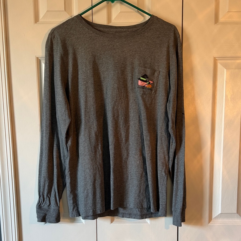 Vineyard Vines Charcoal Long Sleeve Men's Tee